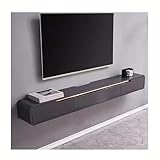 Massivholz Kleine Wohnung Licht Luxus Hängen TV Schrank Wandschrank Wohnzimmer Schlafzimmer Hängen Wand Lagerregal(Grigio,180cm)