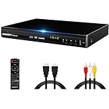 Blu-Ray Player für TV, WISCENT DVD Player mit Koaxial/HDMI/AV/Ausgang, USB-Eingang, Alle DVDs und Region B/2 Blue Ray Discs, Kompakter Full HD 1080p Bluray Player