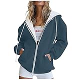 Teddy Jacken Und Damen - Jacken Jacke Teddyjacke Damen Langer Hoodie Damen Teddyfleece Jacke Damen Lang Sweatmantel Teddy-Jacke mit Kapuze Thermo Jacke Damen Teddy Mantel mit Kapuze Blau Xxl