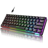 XINMENG Drahtlose mechanische Tastatur, Bluetooth Wireless Keyboard, LED Hintergrundbeleuchtung, Kabelloses Tastatur, Programmierbare RGB -Spieltastatur, Geeignet für Laptops, Macbooks, Pc - Schwarz