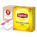 Pere's Candy Bundle für 2 Packung 200 Stück Teebeutel (2 g) Lipton Yellow Label Tee Schwarztee 400 g + Pere's Candy Notepad DIN A7-25 Blatt
