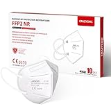 CRAZYCHIC - 10 Stück FFP2 Maske Atemschutzmaske - CE EN 149 Schutzmaske Weiß - 5 Lagen Hohe Filtration Maske - Mundschutzmaske - Staubschutzmaske Einzelverpackt