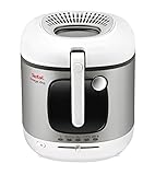 Tefal Mega 2 kg Elektrische Fritteuse, 3,3 L Öl-Kapazität, Anti-Geruchs-Filter, spülmaschinenfeste Teile, Sichtfenster, einstellbares Thermostat, weiß, Edelstahl, FR4800