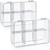 com-four® 2X Aufbewahrungsbox für Tee und Teebeutel - Teebox aus transparentem Kunststoff mit 6 Fächern - Teekiste zur Teeaufbewahrung (2 Stück - ohne Aufschrift)