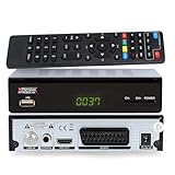 RED OPTICUM NYTROBOX AX S2 Sat Receiver mit Aufnahmefunktion I Digitaler Satelliten-Receiver HD 1080p - HDMI - SCART - USB - Coaxial Audio I 12V Netzteil ideal für Camping I DVB-S2 Receiver Schwarz