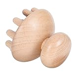 NOLITOY 1 Stück Massagekamm aus Buchenholz Handheld Kopfhaut Massagegerät zur Durchblutung und Massagewerkzeug für Nerven und Kopfhautpflege Langlebig und Sicher Anwendung