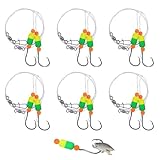 Surf Fishing Tackle Rigs, 6 Stück Doppelhaken Angelköder, Surf Fishing Kit, Surf Fishing Tackle, Winter Ice Jigging Crappie Sunfish, Angeln Salzwasser Rigs, Angelköder Rigs Für Boot Surf Dock