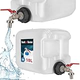 KOTARBAU® Wasserbehälter mit Hahn 10 Liter Wasserkanister Trinkwasserkanister Wassertank Kunststoffkanister Survival Camping Zubehör Trinkwasser Kanister Wasserspender Metallhahn