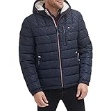 Tommy Hilfiger Herren Mittelschwere Jacke mit Sherpa-Futter, wasserabweisend Mantel, Tommy Logo Tech, XL