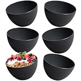 Hausfelder Bowl Müslischalen 6er Set | bruchfest | 750 ml Dessertschalen Suppenschalen | Schüssel und Schalen Set aus Kunststoff (Anthrazit-Schwarz)