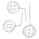 TOYANDONA 3 Stück Edelstahl Kaninchen Futterspender Hängender Heuball Futterball für Kleine Nager Langlebiger Heunapf mit Spielzeugfunktion zur Futterregulierung und Beschäftigung für Hasen