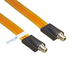 Good Connections SAT Antennenkabel Tür-/Fensterdurchführung - 2er-SPAR-Set - High-Quality, extrem flach - F-Kupplung an F-Kupplung - Länge inkl. Stecker 26,5 cm, flexible Länge 17,5 cm