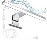 Hommie LED Spiegelleuchte Bad, 30CM Spiegelleuchte mit Schalter 5W 4000K Neutralweiß Spiegellampe Badezimmer Lampe 230V, Schrankleuchte, Schminklicht, Spiegel Beleuchtung, IP44 Wasserdicht