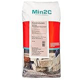 AG-heute Min2C Fugensand 25kg 0.1-0.3mm Quarzsand Premium Fugenfüller extrem fein zum Einkehren in Pflaster Natur, beige