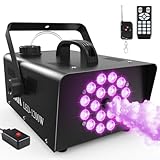 Nebelmaschine, 1200W Rauchmaschine mit 18 RGB-LEDs für Partys, Geburtstage, Halloween, Disco, DJ Bühneneffekt