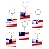 Yardenfun 6 Stück Flaggen Schlüsselanhänger Amerikanische Flagge Schlüsselanhänger Schlüsselanhänger Ornament Patriotischer Schlüsselanhänger 4 Juli Schlüsselanhänger