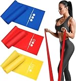 Haquno Fitnessband 3er-Set 2m lang Fitnessbänder Widerstandsbänder in 3 Stärke, Gymnastikband Resistance Band Trainingsband für Crossfit, Muskelaufbau, Yoga, Pilates für Männer und Frauen