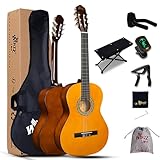 Winzz Konzertgitarre 4/4 Erwachsene, Klassische Gitarre Anfänger Set für Kinder ab 11+ Jahre - Gelb Glänzend (39 Zoll)