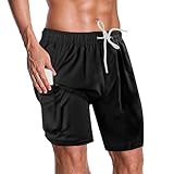 AUFIKR Badeshorts für Herren Herren Doppelschicht Beach Shorts mit Kompressionsfutter 2 in 1 Board Shorts mit Taschen Surfen Sport Surfbrett Shorts