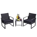 3-teiliges Terrassenset für den Außenbereich, Rattanstuhl, Gesprächssets mit Couchtisch für den Hof