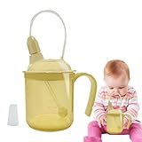 Supportive Behinderten-Trinkgeschirr – auslaufsichere Tasse für ältere Menschen, 300 ml, Schnabeltasse für Erwachsene, leicht, auslaufsicher, Getränkehalter, eingeschränkte Mobilität, bequemer Griff
