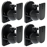 deleyCON 4X Universal Lautsprecher Wandhalterung Halterung Boxen Halter Schwenkbar + Neigbar bis 3,5Kg Deckenmontage + Wandmontage - Schwarz