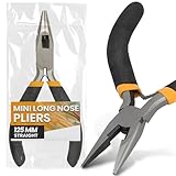 Instalguru Mini Spitzzange 125 mm Kleine Flachrundzange Radiozange Rundzange Drahtschneider Multifunktionale Zange Lang Gerade Ergonomischer Griff Heimwerker Reparatur Schmuck