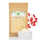 Agar Agar 500g von der Grünen Essenz Natürliches Pflanzliches Veganes Geliermittel Agar-Agar Pulver Gelatine Ersatz als Verdickungsmittel Vegane Gelatine ohne Schweinefleisch Stärke 940 (500 Gramm)