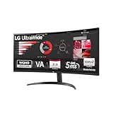 LG, 34 Zoll, UltraWide, 1800R Curved QHD Monitor, 3440 x 1440, 34WR50QK-B.AEU, 21:9, 5ms GtG, 100 Hz, HDR10, 99% sRGB, PBP-Modus, OnScreen Control, AMD FreeSync - Schwarz