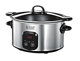 Russell Hobbs Slow Cooker [antihaftbeschichteter 6l XL-Gartopf, programmierbarer Timer/Garzeit] Schongarer Maxicook (3 Temperatureinstellungen & Warmhaltefunktion, 200W) Slowcooker 22750-56