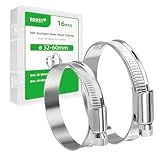RRRST 16x Schlauchschellen Edelstahl 32-60mm, 304 Edelstahl Korrosion und Rost Widerstand, für Schlauch zum Garten Teich Waschmaschine Pool, 2 verschiedene Größen Schlauchklemmen Set