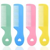4 Stück Babykamm,Baby Haarbürste mit Weichen Zähnchen Klein Baby Bürste, Süßer Kamm Baby für Nasses,Trockenes Haar,Klein Detangler Bürste,Friseurkamm