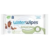 WaterWipes Kunststofffreie, strukturierte Reinigungstücher für Kleinkinder und Babys, 99,9 % auf Wasserbasis, geruchlos und hypoallergen für empfindliche Haut, 60 Stück (1 Packung)