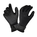 Milageto Tauchhandschuhe (Größe L), 3 mm Neopren-Winterhandschuhe mit verstellbarem Handgelenkband für Wassersport, Schwimmen, Skifahren