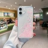 PPFVVTV Luxuriöse, transparente Glitzer-Paillettenhülle mit Flüssigglitzer für iPhone 16, 15, 14, 13, 12, 11 Pro Max, Mini, XS, XR, 7, 8 Plus, SE (Bumper-Cover für iPhone 12/WH PK)