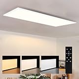 cliheet Deckenlampe LED Deckenleuchte Flach - Dimmbar Wohnzimmer Schlafzimmer Küche Panel Wohnzimmerlampe Groß 48W 120 * 30CM Küchenlampe Flur Lang Rechteckig Deckenpanel Büro mit Fernbedienung