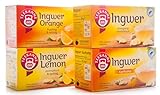 Teekanne Ingwer Tee Mix - Ingwer-Pur, Ingwer-Orange, Ingwer-Zitrone, Ingwer-Kurkuma (4 x 18 Beutel, 135,8g)