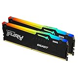 Kingston FURY Beast Schwarz RGB 32GB (2x16GB) 5600MT/s DDR5 CL36 DIMM Desktop Gaming Speicher Kit mit 2- KF556C36BBEAK2-32