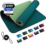 REFIT FITNESS Yoga Matte Perfect-Fit 190 x 60 x 0,6 cm Moosgrün GeckoGrip Sensi-Plus TPE Yogamatte Rutschfest Schadstofffrei Tragegurt Sportmatte Fitnessmatte Gymnastik Sport Pilates