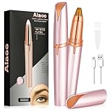 Alaoo Augenbrauen Trimmer für Damen, Augenbrauenrasierer und Gesichtshaarentferner für frauen elektrisch, USB Elektrischer Haarentfernung für Körper Gesichtshaare Lippen Kinn, mit LED-Licht (Roségold)