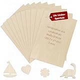 Eli® 10 Stück Sperrholzplatte 3mm - A4 Sperrholz - Holzplatte - Sperrholz - Spanplatte zum Basteln für DIY Holzarbeiten - Brandmalerei - Laubsäge - Geschenke für Jungen und Mädchen