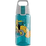 Sigg - Trinkflasche Kinder - Viva One Builder - Für Kohlensäurehaltige Getränke Geeignet - Auslaufsicher - Spülmaschinenfest - BPA-frei - Sport & Schule - Blau mit Baggerlader - 0,5L
