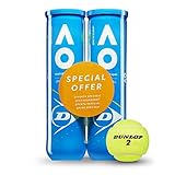 Dunlop Tennisball Australian Open - für Sand, Hartplatz und Rasen (2x4 Bi-Pack)