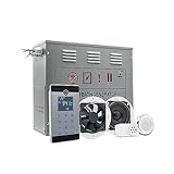 KENBT 4,5 kW AC Nassdampfbad Saunanerator mit Dusche Spa Zubehör Messing Sicherheitsventil Auto Drain Steamer,Sicherheitsmerkmale(VSC045-4.5KW-BP)