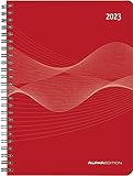 Wochenplaner PP-Einband rot 2023 - Büro-Kalender A5 -...