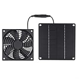 Jotekonoby Solarbetriebenes Ventilator-Set, 3 W, 12 V, mit PET-Solarpanel für Gewächshauskühlung, Geflügelstallventilator, Haustierhaus-Luftzirkulation und Schuppen-Auspuff