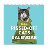 Pissed-Off Cats Kalender 2024 – Lustiger Katzen-Wandkalender, Kreativer Kalender, Katzen-Hängekalender, 12-Monats-Katzenkalender Mit Hässlicher Katze, Lustige Kunst, Neuheit, Hässliche Katze, Geschenk