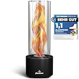 GLANZFEUER® Tischkamin - Premium Bio Ethanol Tischkamin - Tischfeuer Outdoor & Tischfeuer Indoor - Hochwertiger Bioethanol Tischkamin Outdoor für besonderes Ambiente - Tisch Feuer Ethanol Kamin