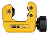 REMS Rohrabschneider RAS Cu-INOX 3-28 Mini (Installationswerkzeug zum Trennen von Rohre Durchmesser 3–28 mm, 1/8–1 1/8', Wanddicke s ≤ mm 4 | klein, handlich, stabile Konstruktion) 113240 R