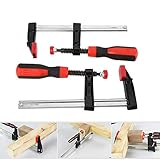 2 Stück Schraubzwinge Set 50x150 mm, F Klemmzwinge Temperguss Spannweite Holzbearbeitung F Clamps Bar Clamp Stahlmaterial DIY Handwerkzeug Kit